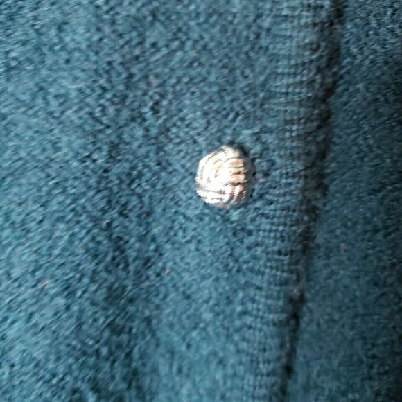 Karen Scott Sweater Womens Button Up Embroidered Wool Cardigan Green Size Medium - Picture 3 of 10